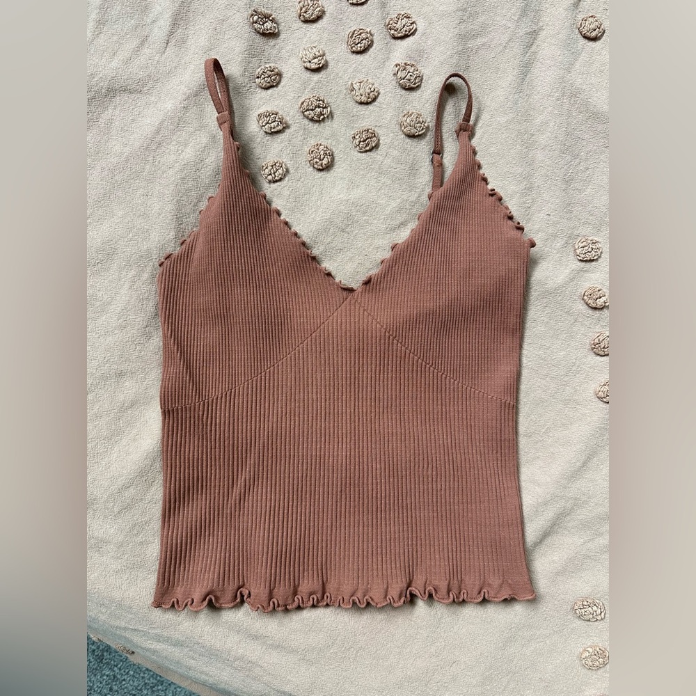 Free People Ribbed V-Neck Cami - M/Lg
